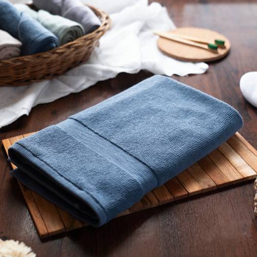 Fine Ribbed Towels-Blue